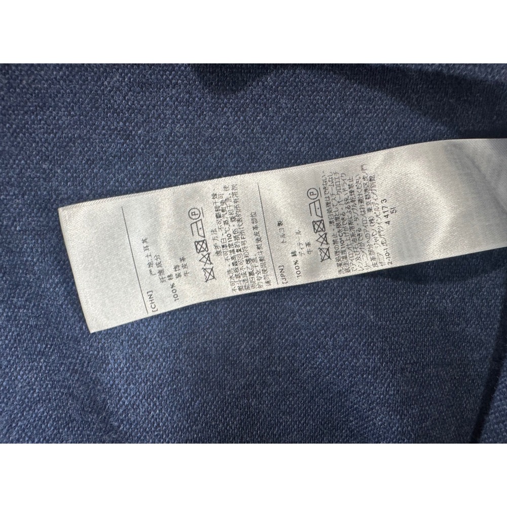 Ermenegildo Zegna Mens Blue Cotton Long Sleeve Polo Shirt XL 54 4UR344 850 - Picture 10 of 10